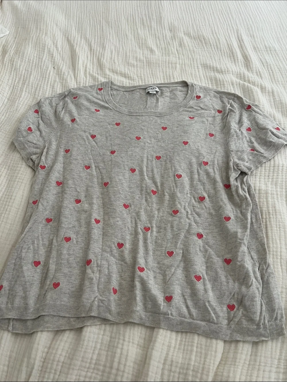 J. Crew Heathered Light Gray Short Sleeve Tee